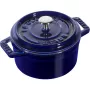 Ketaus vienos porcijos mini keptuvė Staub Minis — 10 cm skersmens, mėlyna