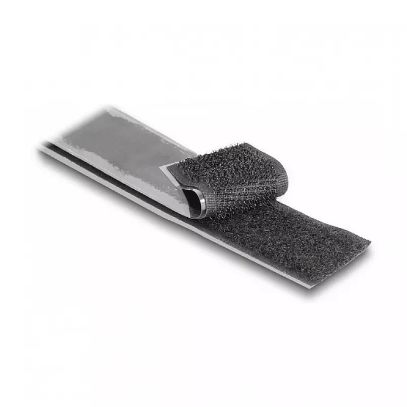 DeLOCK itin tvirta lipni juosta su kabliukais ir kilpelėmis 25 m x 25 mm juoda