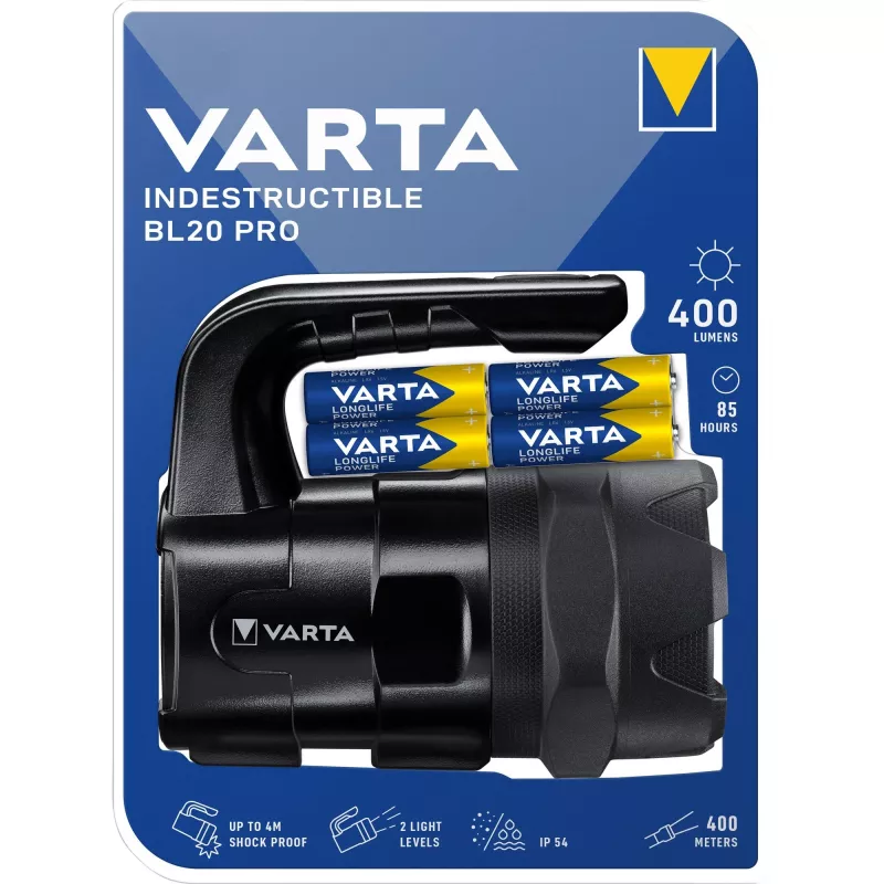 Varta INDESTRUCTIBLE BL20 PRO rankinis prožektorius juodas LED (18751101421)