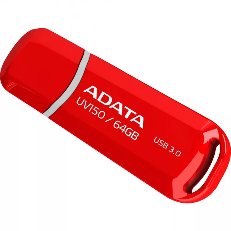 USB atmintinė ADATA DashDrive UV150 64 GB, USB Type-A 3.2 Gen 1, raudona, dangtelio dizainas