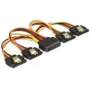 SATA laidas DeLOCK 60156 0,15 m SATA 15-pin 4 x SATA 15-pin Daugiaspalvis