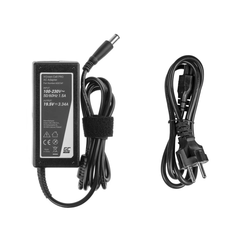 Green Cell AD07AP Įkroviklis AC adapteris, skirtas Dell 19.5V 3.34A 65W / 7.4mm-5.0mm