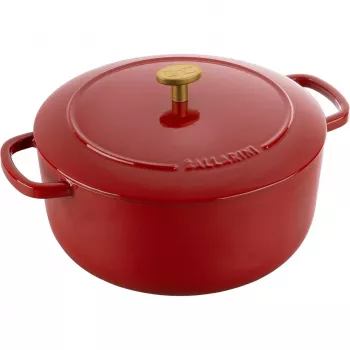 Ballarini Bellamonte apvalus ketaus puodas - 4 l, raudonas