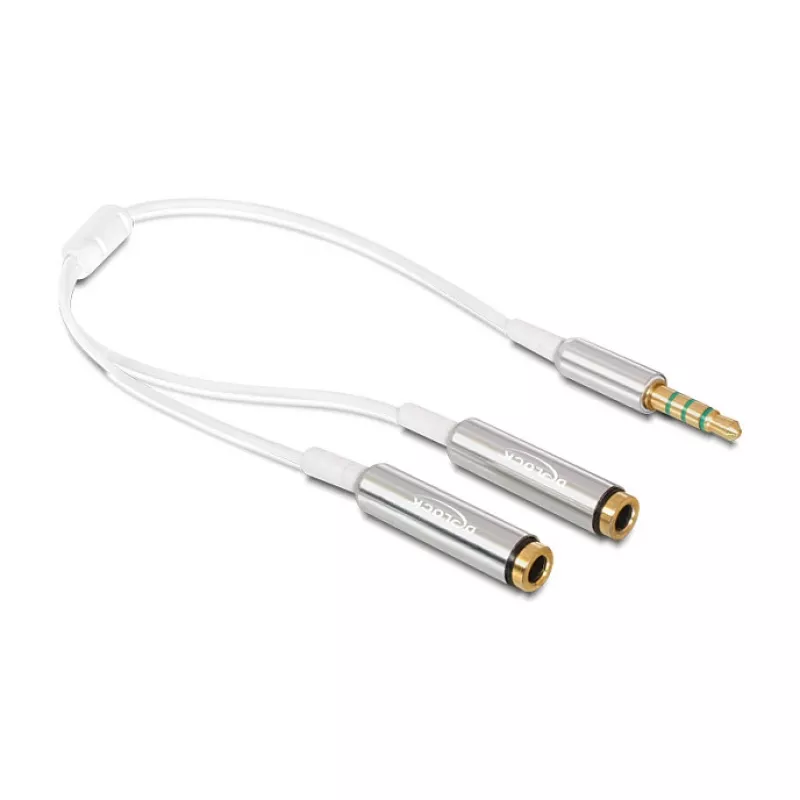 Audio kabelis DeLOCK 65576 0,25 m 3,5 mm 2 x 3,5 mm baltas