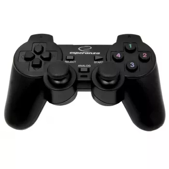 Žaidimų pultas ESPERANZA EG102 laidinis USB 2.0, PC/PlayStation 3 palaikymas, D-pad, vibracija, juoda