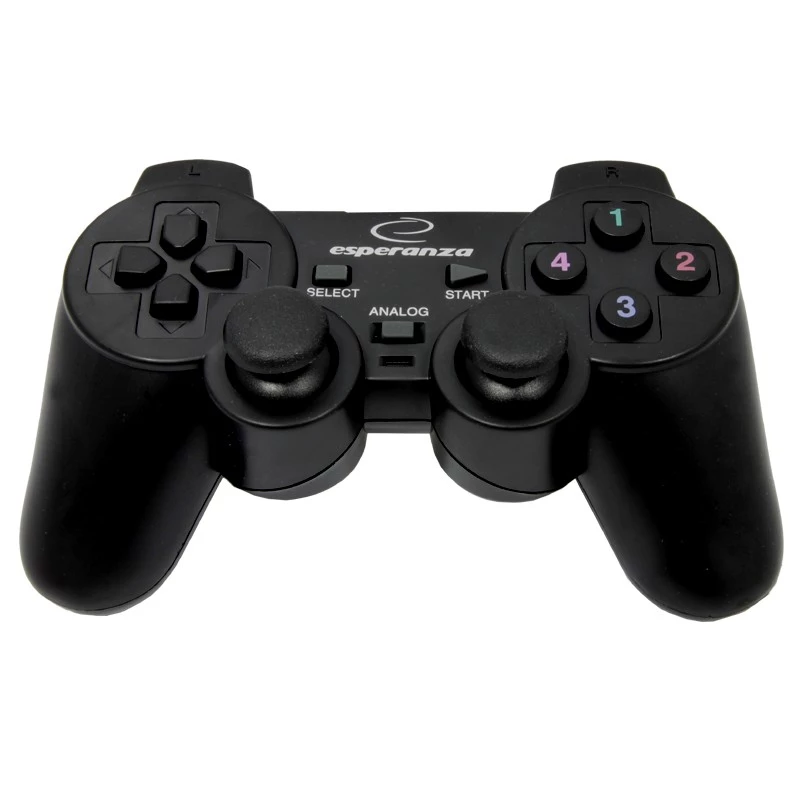 Žaidimų pultas ESPERANZA EG102 laidinis USB 2.0, PC/PlayStation 3 palaikymas, D-pad, vibracija, juoda