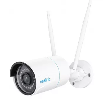 Reolink W320 - 5MP lauko apsaugos kamera, 2.4/5 GHz Wi-Fi, asmens/transporto priemonės/gyvūno aptikimas, 100 pėdų naktinis matymas