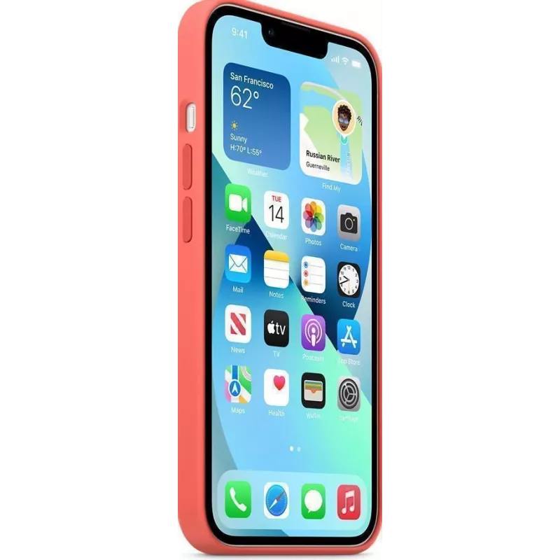 “Apple” silikoninis dėklas su „MagSafe“, rožinio greipfruto, skirtas „iPhone 13“, MM253ZM/A