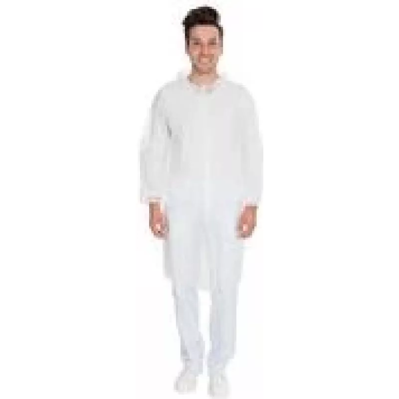 HYGOSTAR ECO HYGOBASE vienkartinis lankytojų chalatas, baltas, XXL, 10 vnt.