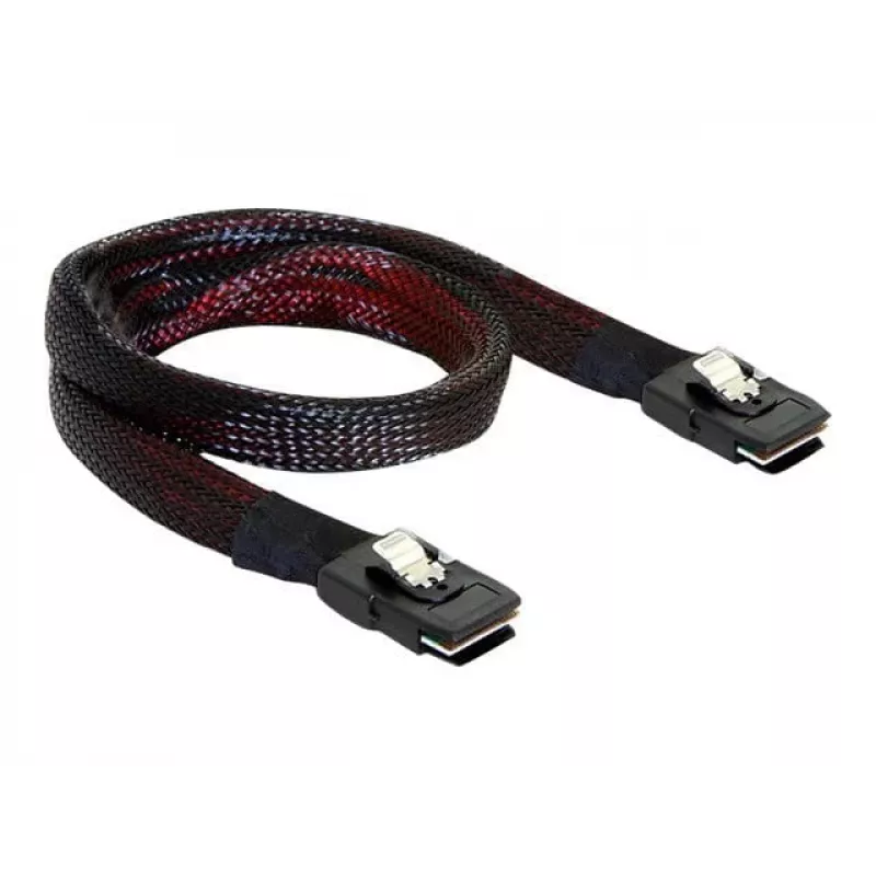 SAS kabelis DeLOCK 83073 0,1 m juodas ir raudonas