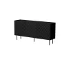 Komoda Cama Meble LUCCA 3D 165x40x80 cm, juoda, medžio drožlių plokščių korpusas