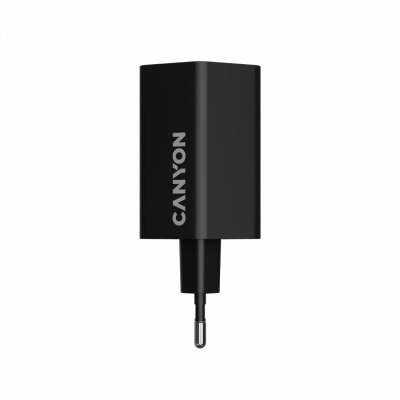 CANYON Įkroviklis HEXAGON 65 GaN 65W 2xPD 1xQC EU Juoda (CND-CHAHEX65B)
