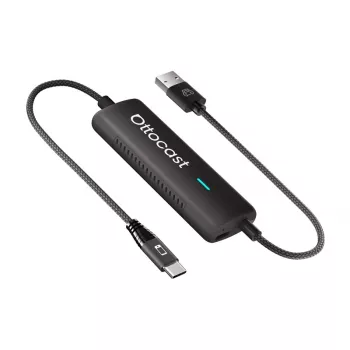 Belaidis automobilio adapteris Ottocast CA450 — MirrorCast belaidis ekrano adapteris, skirtas išmaniojo telefono ekrano atspindėjimui automobilyje