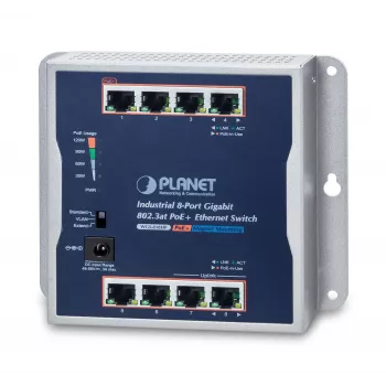 Nevaldomas komutatorius PLANET IP30 pramoninis 8 prievadų
