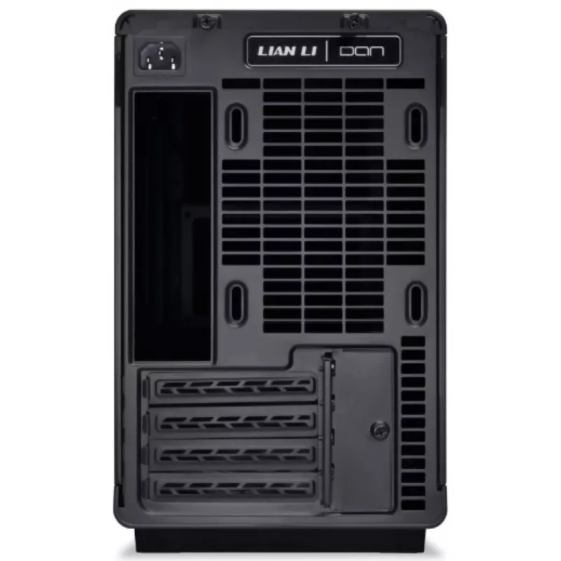 PC korpusas Lian Li A3-mATX Micro Tower — Micro-ITX/Micro-ATX, medžio spalva ir juoda, palaiko ATX/SFX/SFX-L maitinimo blokus