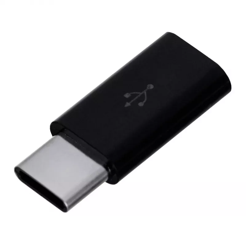 Savio AK-31 / B kabelio sąsajos/jungties adapteris Micro USB USB 3.1 Type C Juoda