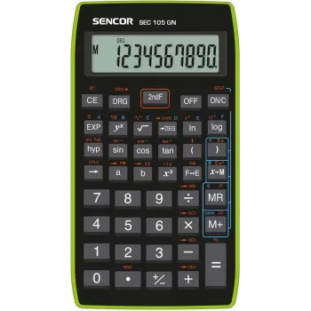 Skaičiuotuvas SENCOR SEC 105 GN LCD 10 skaitmenų nešiojamas pagrindinės funkcijos žalias