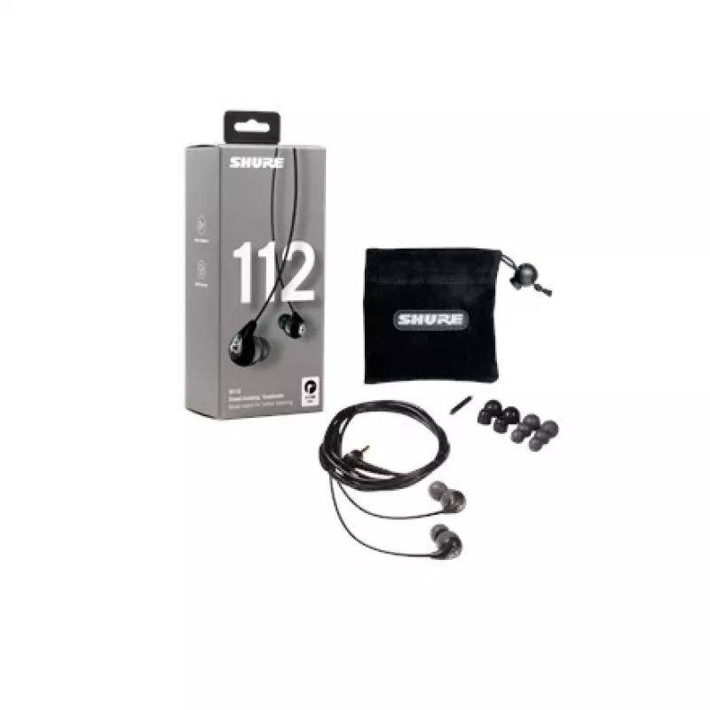 Shure SE112-GR laidinės ausinės į ausį, skirtos skambučiams/muzikai, juodos, pilkos