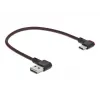 USB laidas DeLOCK EASY-USB 2.0 Type-A kištukas į Type-C kištuką kampuotas 0,2 m juodas