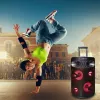 Nešiojamasis Bluetooth karaoke garsiakalbis MANTA SPK0803B140 140 W, maitinamas baterijomis, MIC/USB/microSD, FM, ekvalaizeris, ratukai