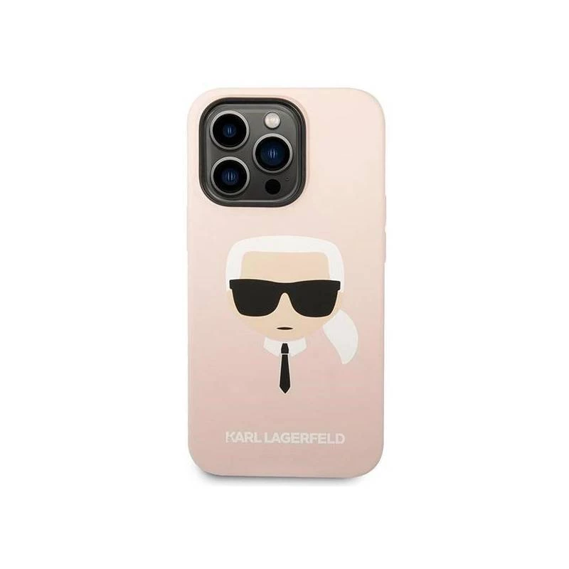 Karl Lagerfeld KLHMP14XSLKHLP iPhone 14 Pro Max 6.7 kietas dėklas šviesiai rožinis / šviesiai rožinis Silikonas Karl coliais Galvutė Magsafe
