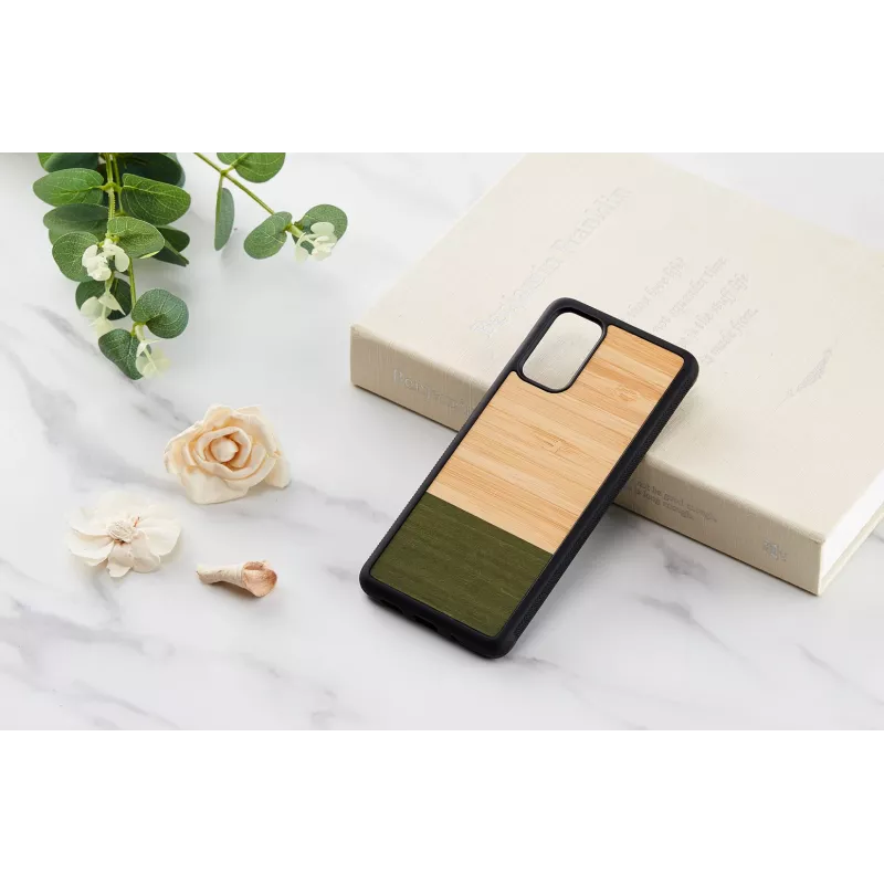 Telefono dėklas Man and Wood Samsung Galaxy S20+ — bambukas, miško juoda