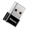 Baseus USB kištukas į Type-C lizdą adapterio keitiklis juodas
