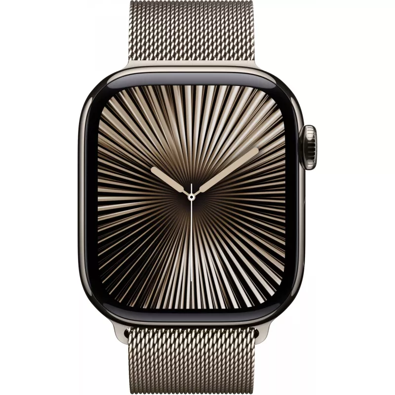 APPLE Watch Series 10 GPS + Cellular 42 mm natūralaus titano korpusas su natūralia milanietiška apyranke