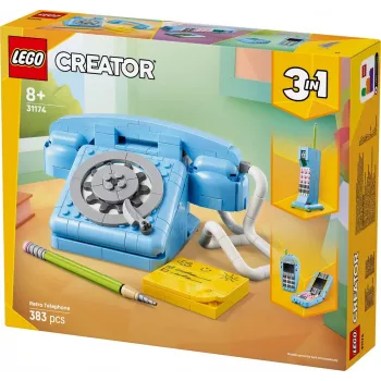 Konstravimo žaislas LEGO Creator 3-in-1 31174 Retro telefono rinkinys, 383 dalys, 8+ metų, 70×110×150 mm