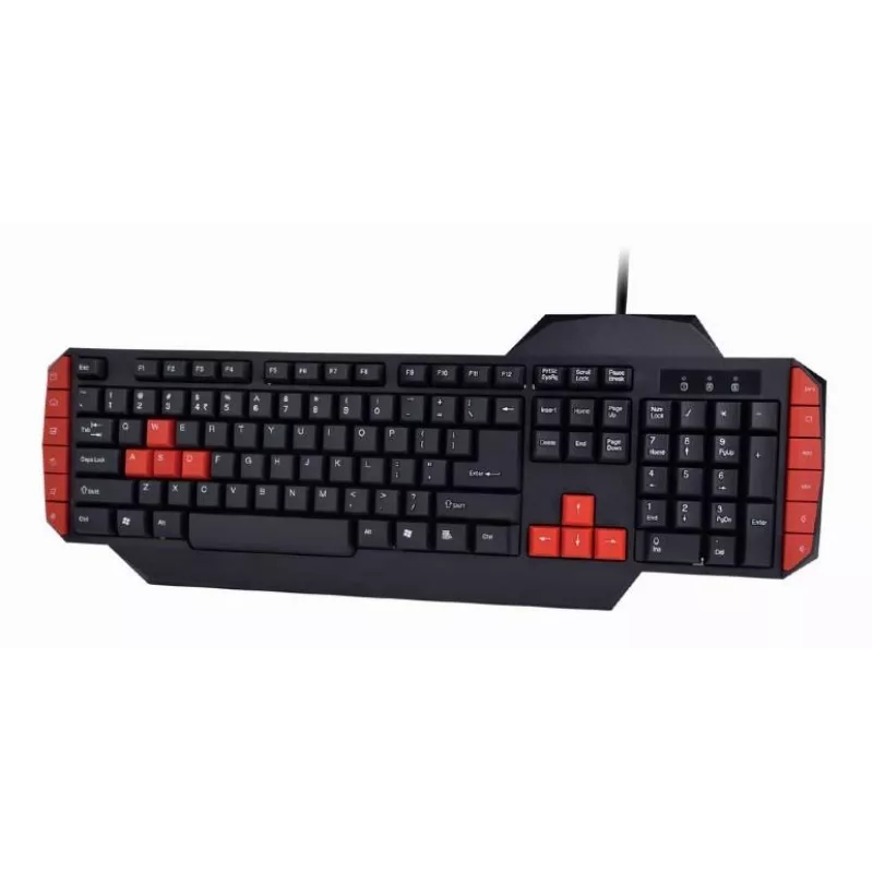Žaidimų klaviatūra GEMBIRD GGS-UMG4-02 104 klavišų pilno dydžio USB QWERTY US English su pele, juoda