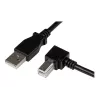 StarTech.com 2m USB 2.0 A į stačiu kampu dešinį B kabelį - M/M, 2 m, USB A, USB B, USB 2.0, 0.48 Gbit/s, juodas