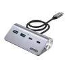 USB šakotuvas Unitek H1337AGY01 — 4 prievadų (2×USB-C, 2×USB-A), iki 5 Gbps vienam prievadui, aliuminis, sidabrinis