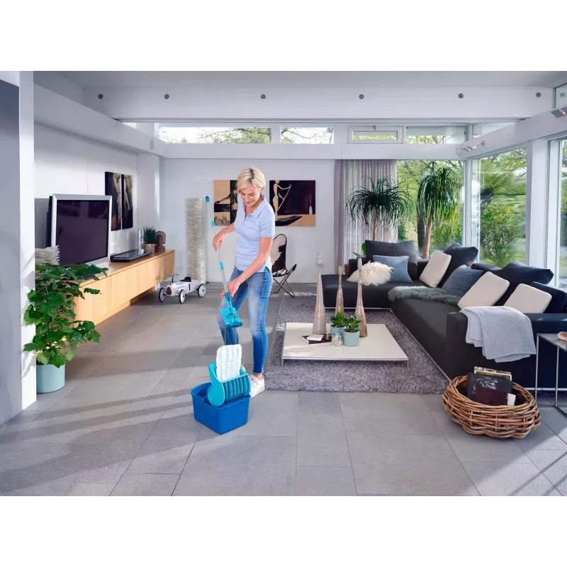 Leifheit 55092 šluota Microfibre 8000 ml Sauso ir šlapio valymo mikropluoštas Mėlyna, Pilka