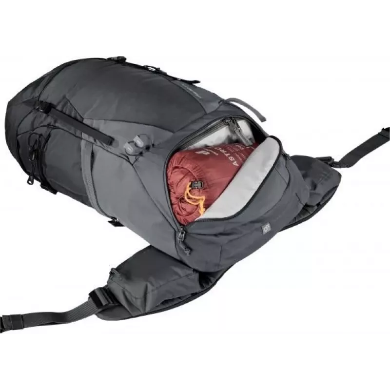 Kuprinė DEUTER Futura Pro 34 SL, moteriška žygių kuprinė, 34 l, 1,56 kg, ventiliacija, hidratacijos sistema 3 l, šalmo laikiklis, vidinis plieninis rėmas