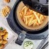 Popieriniai gruzdintuvės įdėklai apvalūs 16 cm, 50 vnt. pakuotėje – suderinami vienkartiniai aliejų sugeriantys gruzdintuvės popieriai