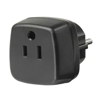 Keliautojų adapteris JAV, Japonijai / įžemintas kištukas, lizdo adapteris, juodas