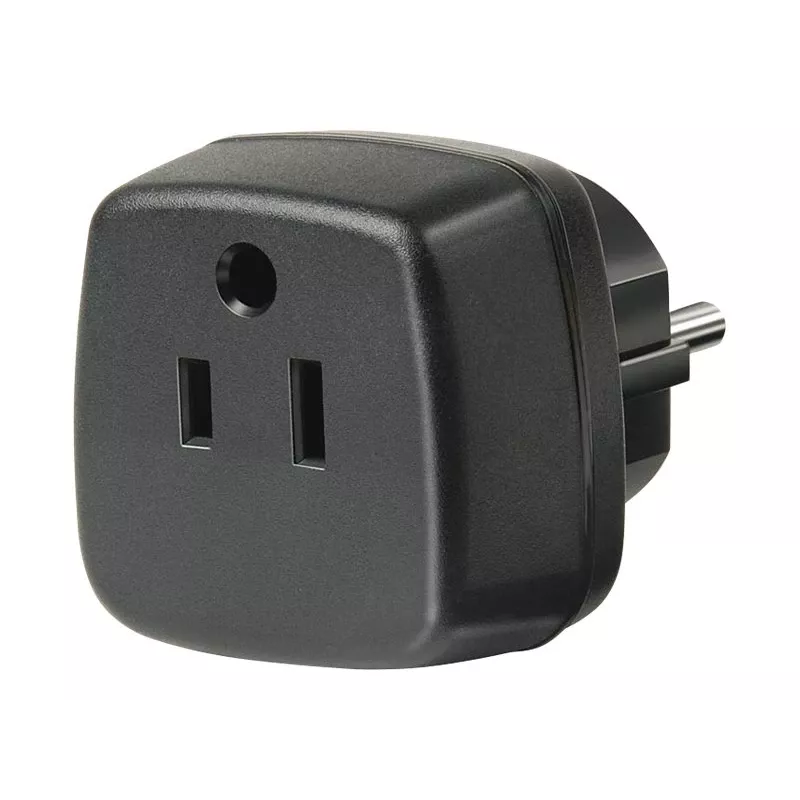 Keliautojų adapteris JAV, Japonijai / įžemintas kištukas, lizdo adapteris, juodas