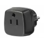 Keliautojų adapteris JAV, Japonijai / įžemintas kištukas, lizdo adapteris, juodas