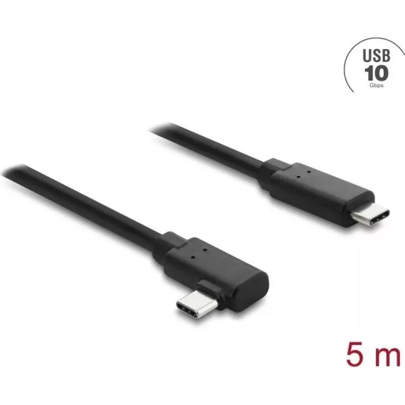 DELOCK aktyvus optinis USB Type-C į Type-C laidas 10 Gb/s, kampinės jungtys, 5 m