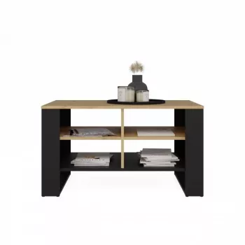 Kavos staliukas top e shop Topeshop STOLIK KAWOWY ŁAWA MODERN 4P Dąb Artisan Czerń