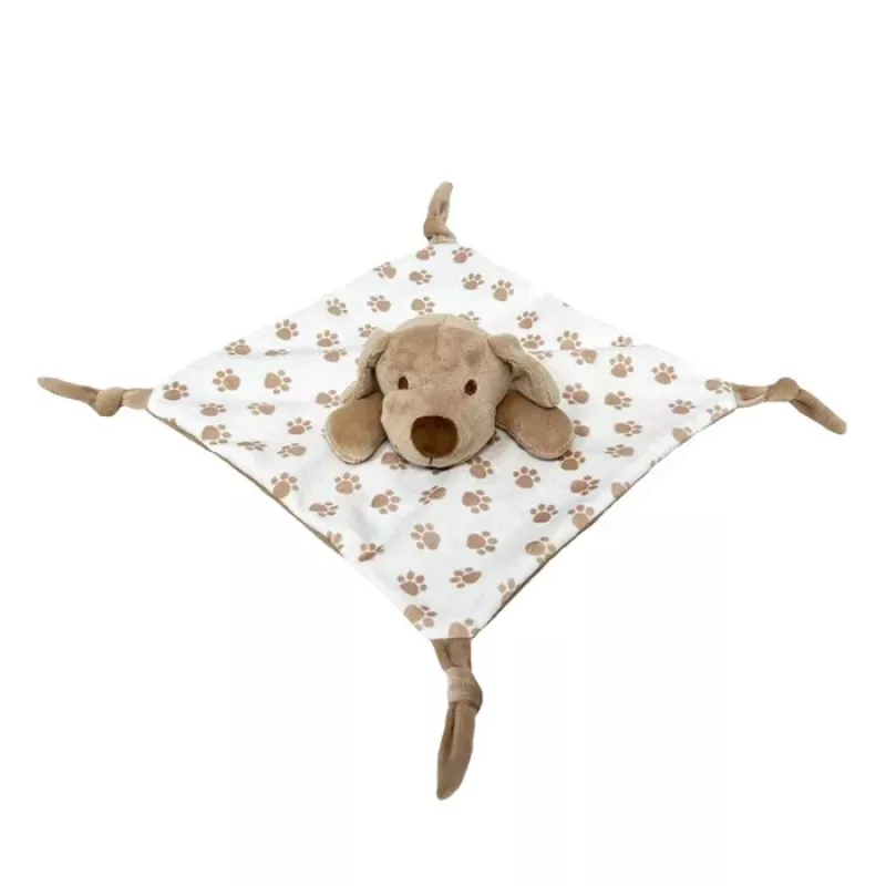 Pliušinis žaislas TULILO Milly smėlio spalvos šuniukas 25x25 cm minkštas kūdikių raminimo žaisliukas