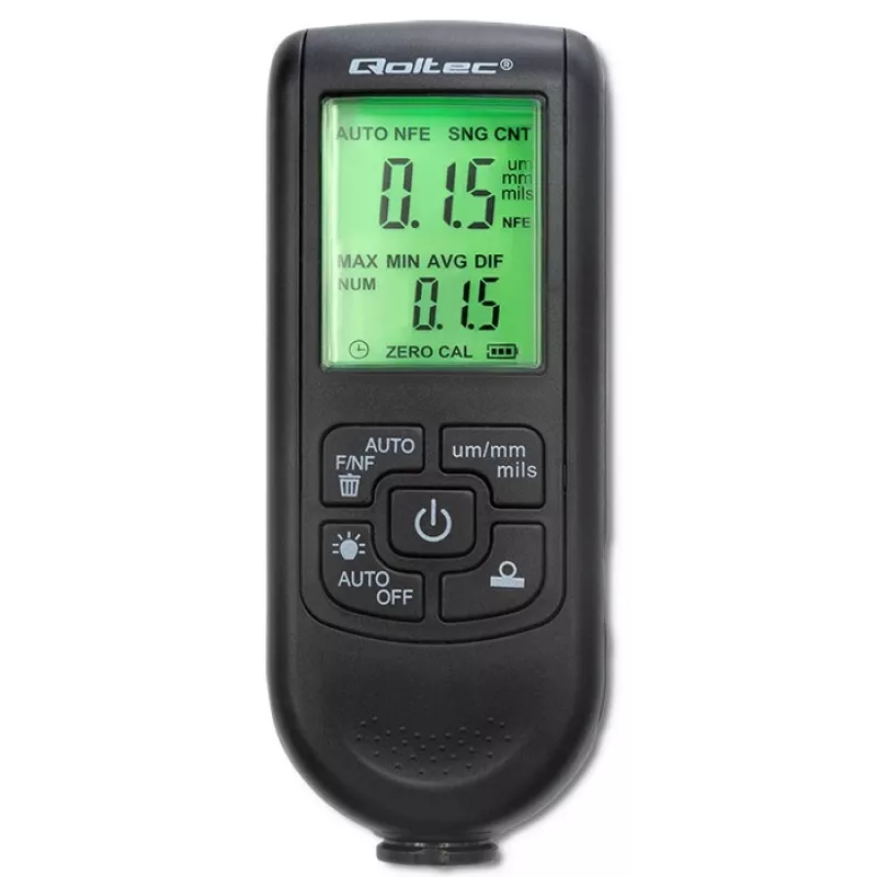 Qoltec dažų storio matuoklis su LCD ekranu | 0~2000um
