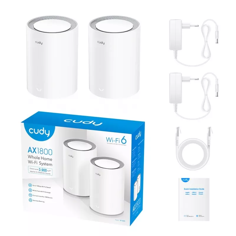 Tinklinė sistema Cudy AX1800 Dviejų dažnių 2,4 GHz 5 GHz Wi-Fi 6