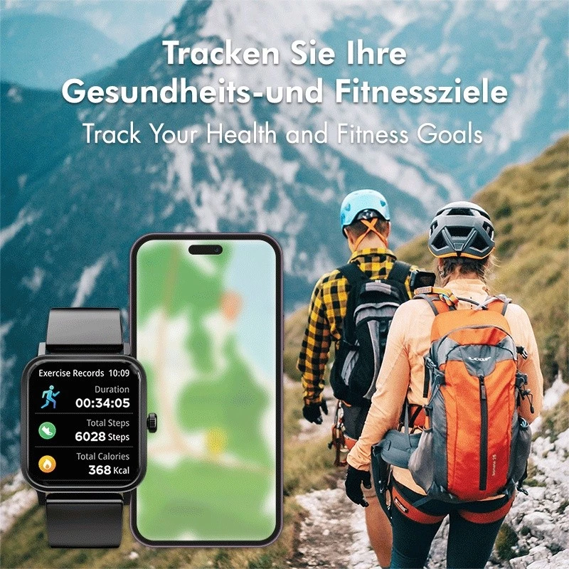 Išmanusis laikrodis LCD, BT5.2 IP68, rožinis