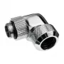 Alphacool Eiszapfen 13 mm HardTube įsukama jungtis 90° pasukama G1/4 - kampinė užspaudžiamoji jungtis skysčio aušinimo sistemai - chromuota