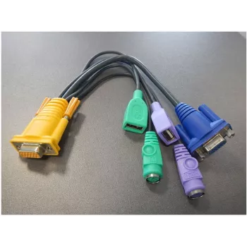 ATEN LIN5-27X6-U21G - Klaviatūros / vaizdo / pelės (KVM) laidas - 18 kontaktų SPHD (W) į USB, PS/2, HD-15 (VGA) (LIN5-27X6-U21G)