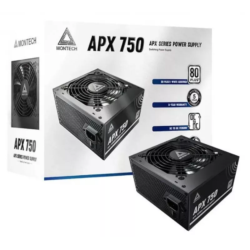 Montech APX750 maitinimo blokas 750 W 20+4 kontaktų ATX ATX juodas