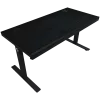 Dviejų variklių reguliuojamo aukščio žaidimų stalas su belaidžiu įkrovikliu, RGB apšvietimu, valdymo skydeliu ir USB prievadais, PB melamino paviršiaus stalviršis, juodas.