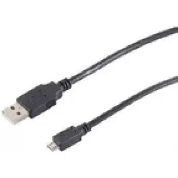 USB laidas S/CONN 77185-HQ 5 m USB 2.0 A į Micro-USB B juodas