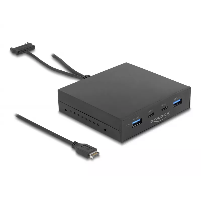DeLOCK 3,5 colio USB 3.2 Gen 2 priekinis skydelis 2 x USB Type-C 2 x USB Type-A